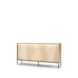 komoda-lenart-meble-flow-166-cm-3-drzwi-czarny-dab-z-podswietleniem