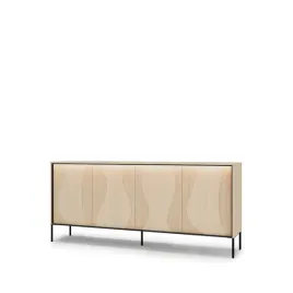 komoda-lenart-meble-flow-193-cm-4-drzwi-czarny-dab-z-podswietleniem