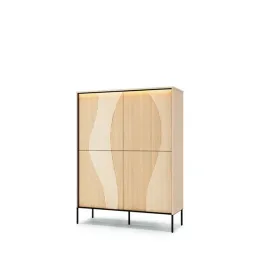 komoda-lenart-meble-flow-112-cm-2-drzwi-czarny-dab-z-podswietleniem