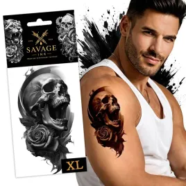 tatuaz-zmywalny-tymczasowy-sztuczny-meski-damski-czaszka-roze-duzy-xl