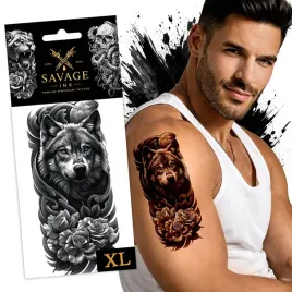 tatuaz-zmywalny-tymczasowy-sztuczny-meski-damski-wilk-kwiaty-duzy-xl