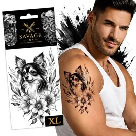 tatuaz-zmywalny-tymczasowy-sztuczny-meski-damski-pies-kwiaty-duzy-xl