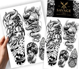 sztuczne-tatuaze-meski-damski-wzory-demon-gejsza-japonia-zestaw-xxxxl