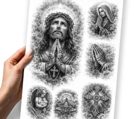 zestaw-tatuazy-tymczasowych-dla-kobiety-mezczyzny-jezus-religia-maryja