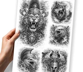 zestaw-tatuazy-tymczasowych-sztucznych-dla-kobiety-mezczyzny-lew-wilk-orzel