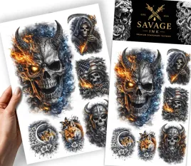 sztuczne-tatuaze-meski-damski-wzory-czaszki-smierc-lis-zestaw-xxxxl