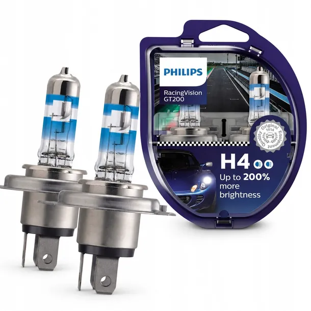 Philips Żarówki Racing Vision GT200 +200% H4 3700K