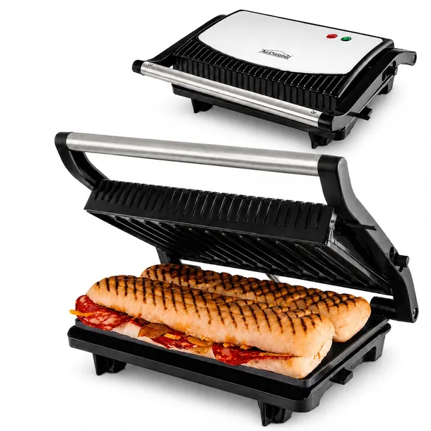 OPIEKACZ GRILL ELEKTRYCZNY AIRDWELLER 1000W DO KANAPEK PANINI TOSTER 180°