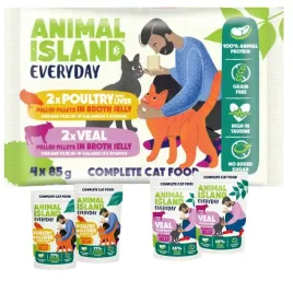 animal-island-everyday-cielecina-drob-watrobka-karma-dla-kota-4x85-g