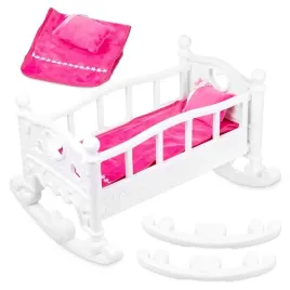 kinderplay-lozeczko-dla-lalki-kolyska-posciel-duza-45cm