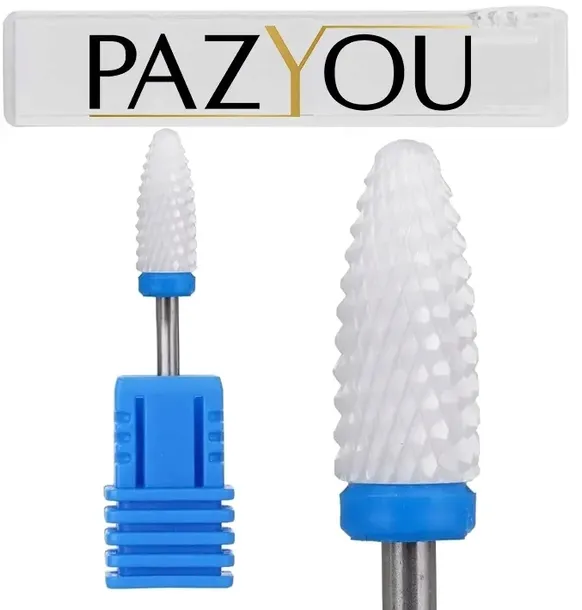 PAZYOU Frez ceramiczny stożek średni do ściągania - hybrydy żelu akrylu