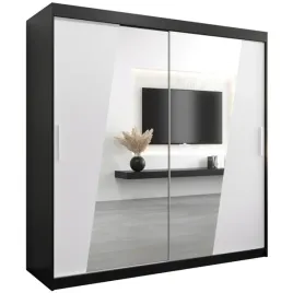 szafa-przesuwna-z-lustrem-200-abiks-meble-rhomb-czarny-mat-bialy-mat