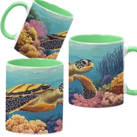 kubek-ceramiczny-330-ml-zielony-rozne-zwierzaki-urocze-zwierzeta-wzory