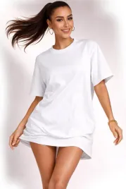 koszulka-damska-oversize-t-shirt-bawelna-luzna-krotka-sukienka-mini-l