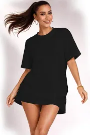 koszulka-damska-oversize-t-shirt-bawelna-luzna-krotka-sukienka-mini-l