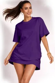 koszulka-damska-oversize-t-shirt-bawelna-luzna-krotka-sukienka-mini-l