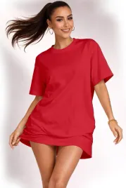 koszulka-damska-oversize-t-shirt-bawelna-luzna-krotka-sukienka-mini-m