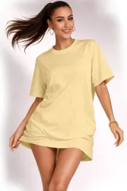 koszulka-damska-oversize-t-shirt-bawelna-luzna-krotka-sukienka-mini-m
