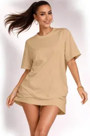 koszulka-damska-oversize-t-shirt-bawelna-luzna-krotka-sukienka-mini-l