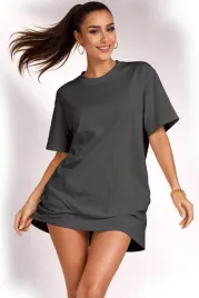 koszulka-damska-oversize-t-shirt-bawelna-luzna-krotka-sukienka-mini-l