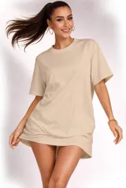 koszulka-damska-oversize-t-shirt-bawelna-luzna-krotka-sukienka-mini-l