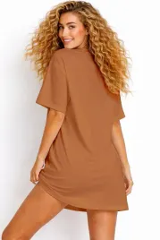 koszulka-damska-oversize-dluga-t-shirt-brazowa-tunika-mini-sukienka-xl
