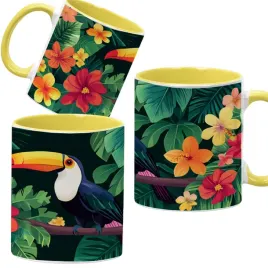 kubek-ceramiczny-330-ml-zolty-rozne-zwierzaki-urocze-zwierzeta-wzory