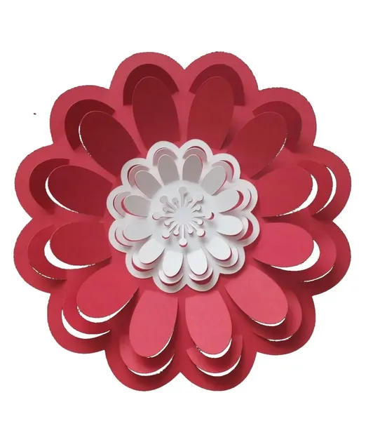 Dekoracja patriotyczna Okno Gazetkę Kwiaty Kwiat 3D 101 biało-czerwony 29cm