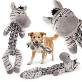 hocky-zabawka-pluszowa-dla-psa-zebra-z-plecionym-sznurem-gryzak-aport-35cm