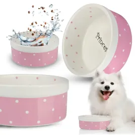 hocky-miska-ceramiczna-dla-psa-karme-wode-13x55-cm-princess-rozowa-400ml