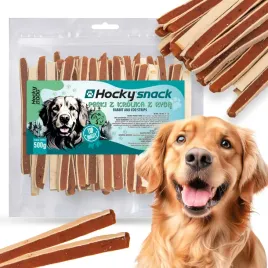 hocky-naturalny-smaczek-przysmak-dla-psa-miekkie-paski-krolik-z-ryba-500g
