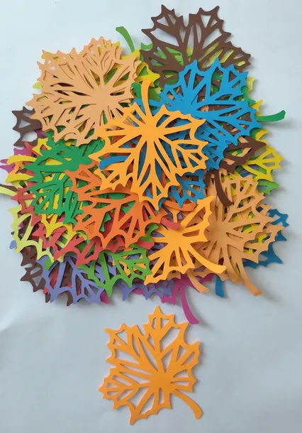 Dekoracja jesienna Na Okno Gazetkę Jesień Liść 1 Pakiet 22,5x20cm - 5szt