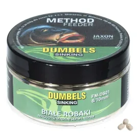 dumbels-tonace-feeder-biale-robaki-50g-8-10mm-skutecznosc-na-lowiskach