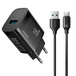 ladowarka-sieciowa-joyroom-18w-z-kablem-3a-usb-a-usb-c-1m-czarna