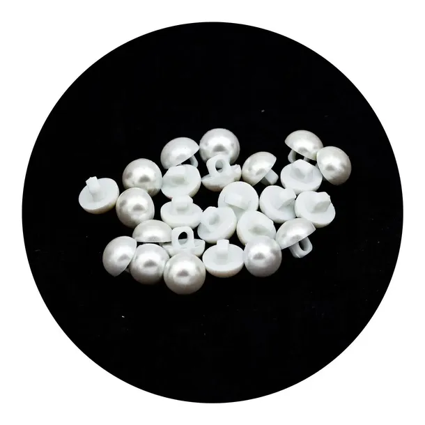 Guzik 10mm stopka 10szt. biały
