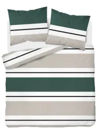 posciel-satynowa-220x200-biala-zielona-butelkowa-bezowa-paski-home-satin