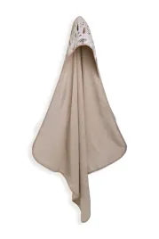 okrycie-kapielowe-niemowlece-100x100-bamboo-design-bezowe-z-kapturkiem
