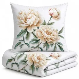 posciel-satynowa-220x200-biala-kremowe-peonie-zielone-liscie-prestige