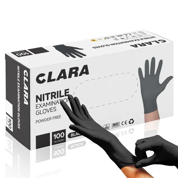 Rękawiczki nitrylowe czarne CLARA L 100 szt.