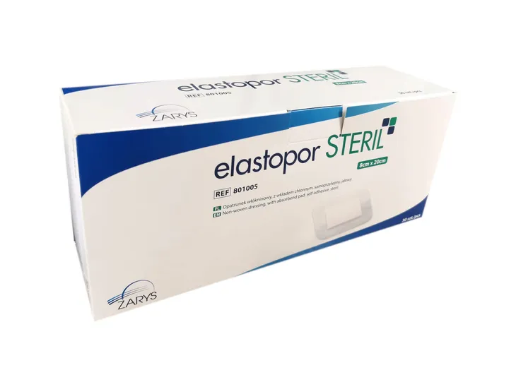 Plaster 8x20cm włókninowy z opatrunkiem chłonnym sterylny ELASTOPOR STERIL