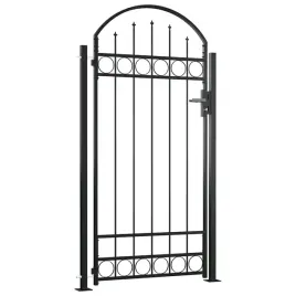 furtka-ogrodowa-z-lukiem-i-pretami-stal-malowana-czarna-105x204-cm