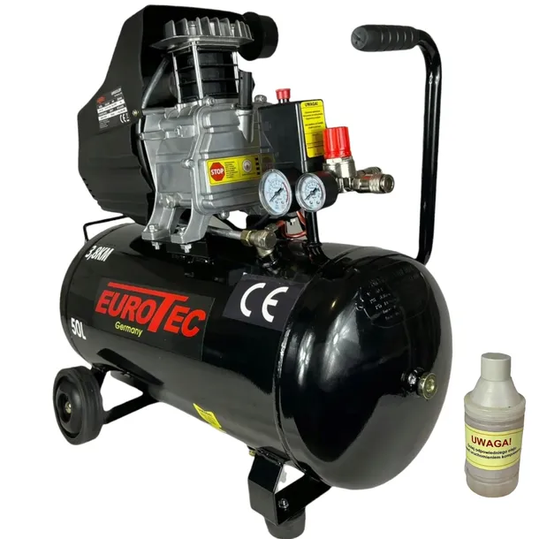 KOMPRESOR OLEJOWY 50L SPRĘŻARKA POWIETRZA 8 BAR 2,9KW/3,8 KM 260l/min