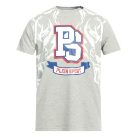 koszulka-meska-plein-sport-t-shirt-szary-z-nadrukiem