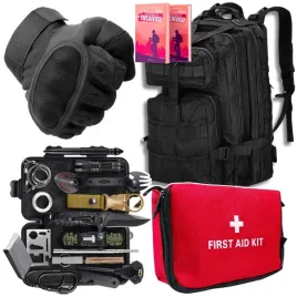 plecak-sportowy-35l-set-przezycia-rekawice-czarne-ochronne-apteczka-mini