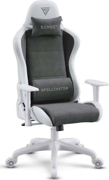 Fotel Gamingowy Biurowy Regulowany Materiał Alcantara + Ekoskóra Sense7