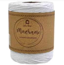 colorhome-sznurek-bawelniany-eco-makrama-skrecany-pojedynczo-2mm-100m-bialy