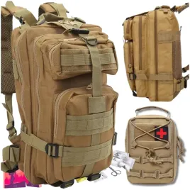 militarny-plecak-brazowy-pojemny-apteczka-piaskowa-duza