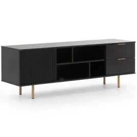 szafka-rtv-belio-czarna-ryflowana-frezowana-do-salonu-150-cm-zlote-nogi