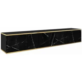 szafka-rtv-wiszaca-glamour-175-cm-czarny-marmur-zlote-wstawki