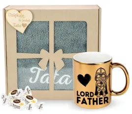 zestaw-prezentowy-na-dzien-ojca-recznik-zloty-kubek-dla-taty-lord-father